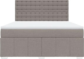 vidaXL Κρεβάτι Boxspring με Στρώμα Taupe 180x200 εκ. Υφασμάτινο