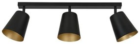 Σποτ Φωτιστικό Οροφής 3xE27 Ατσάλι PRISM Made in Poland Emibig-406/3-Μαύρο-Χρυσό 406/3
