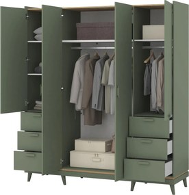 Ντουλάπα Andi-Πράσινο-Μήκος: 190εκ