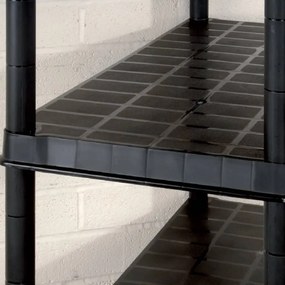 vidaXL Ραφιέρα Αποθήκευσης 5 Επιπέδων Μαύρη 255x40x185 εκ. Πλαστική