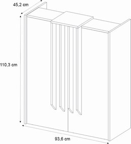 Γραφείο υποδοχής - reception Hola Megapap χρώμα λευκό - ανθρακί 93,6x45,2x110,3εκ.