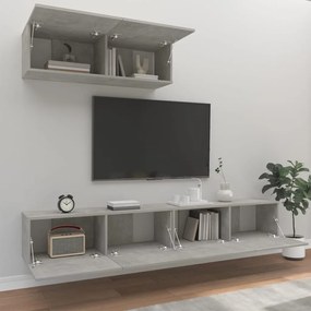 vidaXL Σετ Επίπλων Τηλεόρασης 3 Τεμαχίων Γκρι Σκυρ. Επεξεργασμένο Ξύλο
