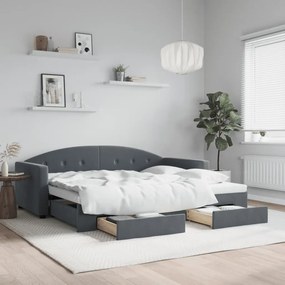 VidaXL Καναπές Κρεβάτι Συρόμενος Χωρίς Στρώμα Σκ. Γκρι 90x200 εκ.