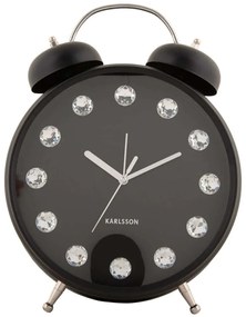 Ρολόι Επιτραπέζιο - Ξυπνητήρι Glam Diamonds XL KA6019BK 23,5x8,2x30,5cm Black Karlsson Metal