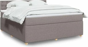 vidaXL Κρεβάτι Boxspring με Στρώμα Taupe 180x200 εκ. Υφασμάτινο