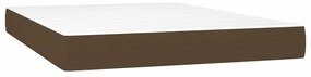 vidaXL Κρεβάτι Boxspring με Στρώμα &amp; LED Σκ.Καφέ 140x200 εκ Υφασμάτινο