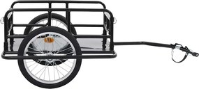 vidaXL Τρέιλερ Ποδηλάτου Μαύρο 130 x 73 x 48,5 εκ.