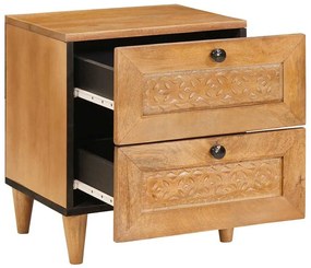 vidaXL Κομοδίνο 2 pcs Ανοιχτό καφέ 40 x 33 x 46 εκ. Μασίφ ξύλο μάνγκο
