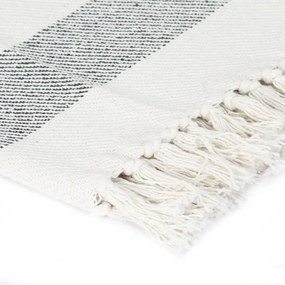 vidaXL Ριχτάρι Ριγέ Ανθρακί 125 x 150 εκ. Βαμβακερό