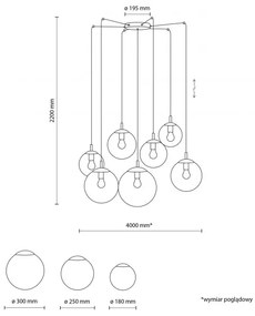 Κρεμαστό Φωτιστικό Οροφής 7xE27 15W IP20 Esme TK Lighting 4794 Λευκό