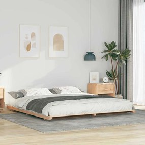 vidaXL Κρεβάτι δαπέδου Καφέ 180 x 200 cm Μασίφ ξύλο πεύκου
