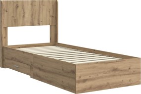 vidaXL Καλάθι με αποθήκη και κεφαλάρι Artisan Δρυς 90 x 190 cm