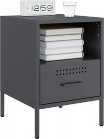 vidaXL Κομοδίνα 2 τεμ. Ανθρακί 36x39x50,5 εκ. από Χάλυβα
