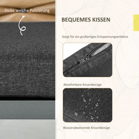 Outsunny Καρέκλες Κήπου Εξωτερικού Χώρου, Ανθεκτικές στις Καιρικές Συνθήκες, Μοντέρνος Σχεδιασμός, 57 x 58 x 87cm, Καφέ+Μαύρο+Γκρι