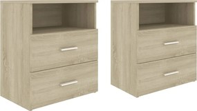 vidaXL Κομοδίνα 2 τεμ. Sonoma Δρυς 50 x 32 x 60 εκ.
