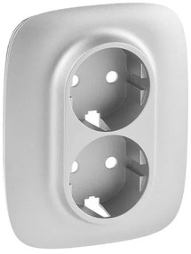 Πλακίδιο Πρίζας Σούκο 2x2Π και Γ Αλουμίνιο Valena Allure 754957 Legrand-754957-Αλουμίνιο 754957