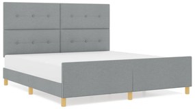 vidaXL Κρεβάτι Φωτεινό Γκρι 180x200 εκ. Ύφασμα