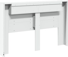 vidaXL Κεφαλάρι Ντουλάπι με LED με ράφι Λευκός 160 x 16,5 x 103,5 cm