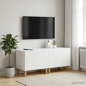 vidaXL Ντουλάπι TV Γυαλιστερό Λευκό Επεξεργασμένο Ξύλο