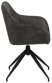 Καρέκλα Oakland 646, Ανθρακί, Μαύρο, 85x58x55cm, 9 kg, Ταπισερί, Μεταλλικά, Μπράτσα | Epipla1.gr