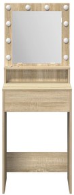 vidaXL Τραπέζι Μεταποίησης με Φωτισμό LED σε Sonoma Oak, 50x41x135 εκ.