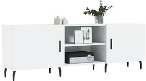 vidaXL Έπιπλο Τηλεόρασης Γυαλ. Λευκό150x30x50εκ.Επεξεργασμένο Ξύλο