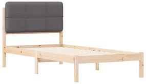 vidaXL Σκελετός Κρεβατιού με Επενδεδυμένο Κεφαλάρι Σκούρο Γκρι