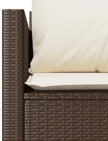 vidaXL Σετ Επίπλων Bistro 3 τεμ. Καφέ Συνθετικό Ρατάν με Μαξιλάρια