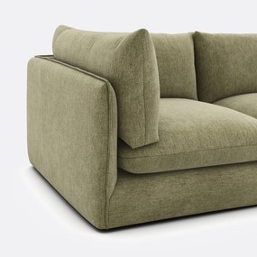 Μοντέρνος αρθρωτός καναπές 3 θέσεων από μελανζέ πολυεστέρα, MALO