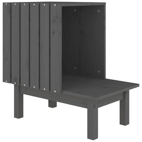 vidaXL Σπίτι Γάτας Γκρι 60 x 36 x 60 εκ. από Μασίφ Ξύλο Πεύκου