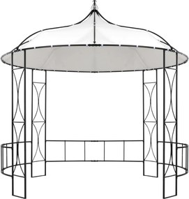 vidaXL Κιόσκι Στρογγυλό Λευκό 300 x 290 εκ.