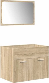 vidaXL Σετ Επίπλων Μπάνιου 4 Τεμαχίων Sonoma Δρυς Επεξεργασμένο Ξύλο