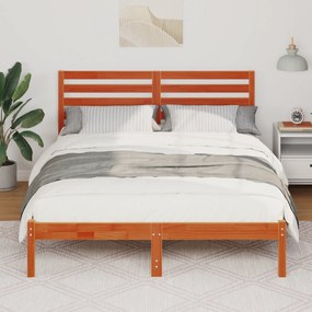 vidaXL Σκελετός Κρεβατιού Καφέ κεριού 120 x 200 cm Μασίφ ξύλο πεύκου