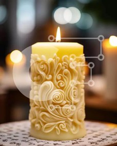 Intra Συλλεκτικό Ξύλινο Παζλ Plywood 4mm - Κερί περίπλοκα σχεδιασμένο Σε Ξύλινο Κουτί - Διαστάσεις Puzzle: 10x10 cm – 25 κομμάτια