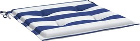 vidaXL Μαξιλάρια Καρέκλας 6 τεμ. Μπλε/Λευκό Ριγέ 40x40x4 εκ Υφασμάτινα
