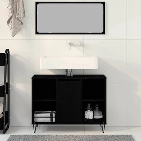vidaXL Ντουλάπι Μπάνιου Μαύρο 80 x 33 x 60 εκ Επεξεργασμένο Ξύλο