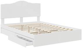 vidaXL Κρεβάτι Αποθήκης Λευκό 140 x 200 cm Επεξεργασμένο ξύλο