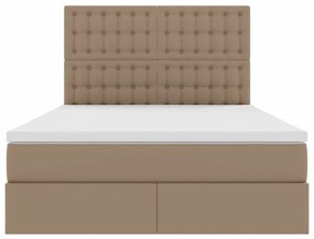 vidaXL Κρεβάτι Αποθήκης Καπουτσίνο 140 x 200 cm Τεχνητό Δέρμα