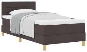 vidaXL Κρεβάτι box spring με στρώμα με στρώμα Σκούρο καφέ Σκούρο καφέ