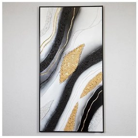 Πίνακας Σε Καμβά Μαύρο-Χρυσό-Λευκό 62x122x4.5cm 755-12038 Estheti-755-12038-Μαύρο-Χρυσό 755-12038