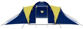 Σκηνή Camping 9 Ατόμων Μπλε / Κίτρινο Υφασμάτινη - Πολύχρωμο