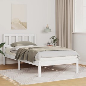 vidaXL Σκελετός Κρεβατιού Λευκό 90 x 200 cm Μασίφ ξύλο πεύκου