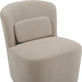 Πολυθρόνα περιστρεφόμενη Swish pakoworld μπουκλέ ύφασμα σε μπεζ απόχρωση 63x76x76.5εκ
