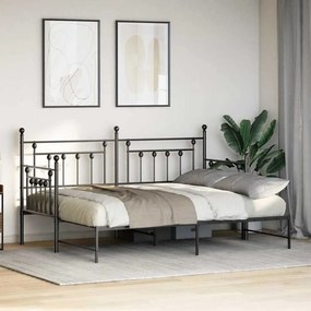 vidaXL Σκελετός κρεβατιού ημέρας Μαύρο 75 x 190 cm Ατσάλι