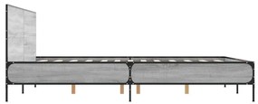 Πλαίσιο Κρεβατιού Γκρι Sonoma 150x200 εκ. Επεξ. Ξύλο &amp; Μέταλλο - Γκρι