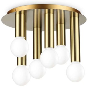 Φωτιστικό Οροφής - Πλαφονιέρα Petit 301532 Φ40x22,5cm 6xE27 42W Brass Ideal Lux
