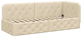 vidaXL Κρεβάτι Γωνίας Κρεμ 80 x 200 cm ύφασμα