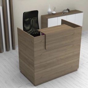 Γραφείο υποδοχής - reception Lemmon Megapap χρώμα καρυδί 120x70x110εκ.