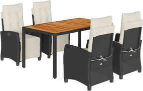 vidaXL Patio Dining Set 4 τμχ. 4-θέσια Black and Cream