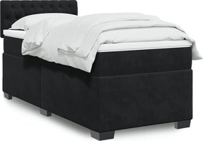 vidaXL Κρεβάτι Boxspring με Στρώμα Μαύρο 80 x 200 εκ. Βελούδινο